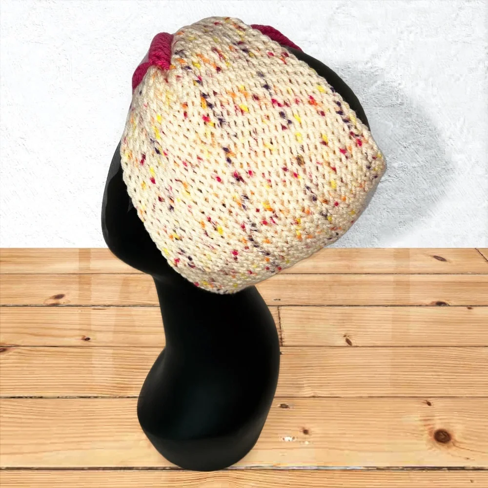 Handmade Knit Twist Ear Warmers Handcrafted Headband Hot Rose & Drizzle Me This - Picture 8 of 9